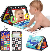 URMYWO Tummy Time Toys - Black and White High Contrast Baby Toy for Newborn - Baby Visual Stimulation Mirror - Crinkle Toy for Infant 0-3-6-12 Months - Boy Girl Shower Gifts - Easter Basket Stuffers