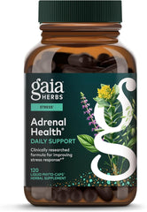 Gaia Herbs Adrenal Health Daily Support - Herbal Supplement with Ashwagandha, Holy Basil & Schisandra - Help Maintain Healthy Energy & Stress Levels* - 120 Vegan Liquid Phyto-Caps (60 Servings)
