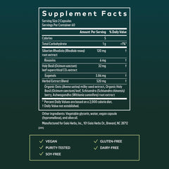 Gaia Herbs Adrenal Health Daily Support - Herbal Supplement with Ashwagandha, Holy Basil & Schisandra - Help Maintain Healthy Energy & Stress Levels* - 120 Vegan Liquid Phyto-Caps (60 Servings)