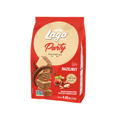 Gastone Lago Party Wafers, Hazelnut, 8.82 oz – Italian Wafer Cookies with Hazelnut Flavored Cream Filling, Non-GMO Verified, Authentic Taste of Italy [Pack of 3]