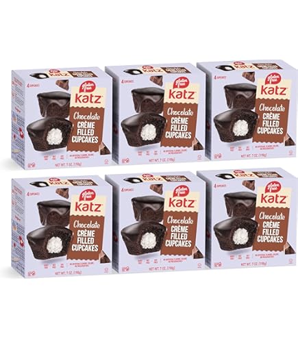 Katz Gluten Free Chocolate Creme Filled Cupcake, 7 Ounce -- 6 per case.